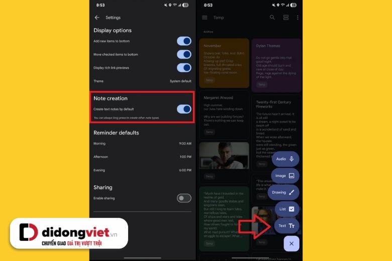 Google Keep Cập Nhật Tính Năng Tạo Ghi Chú Văn Bản Nhanh Cho Android 3 keep 2