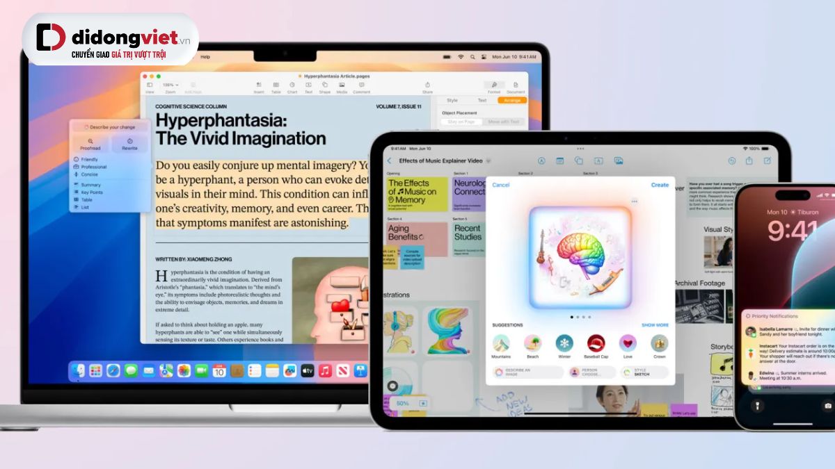 Tác vụ Apple Intelligence trên MacBook Air M5