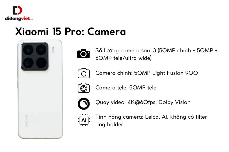 So sánh Xiaomi 15 Ultra và Xiaomi 15 Pro: 6 Điểm Khác Biệt Quyết Định Lựa Chọn Flagship 25 camera xiaomi 15 pro