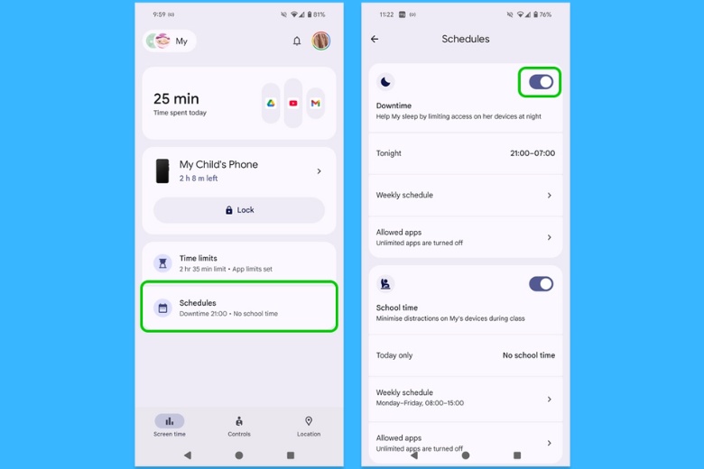 Hướng Dẫn Kiểm Soát Điện Thoại Của Trẻ Với Google Family Link Trên 2 Nền Tảng iOS và Android 20 kiem soat dien thoai cua tre google family link set up downtime beds time