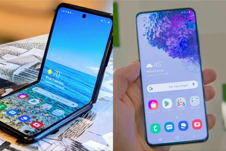 So sánh chi tiết Samsung Galaxy Z Flip và Galaxy S20 14 Màn hình chính AMOLED của hai dòng sản phẩm
