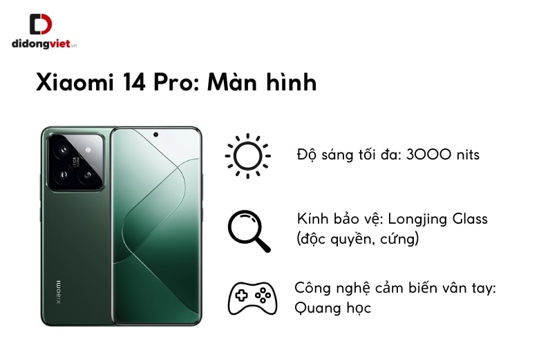 So sánh Xiaomi 15 Ultra và 14 Pro: 5 Bước Tiến Đột Phá Không Thể Bỏ Lỡ 15 Màn hình của Xiaomi 14 Pro hiển thị sống động với độ phân giải siêu nét và độ sáng ấn tượng