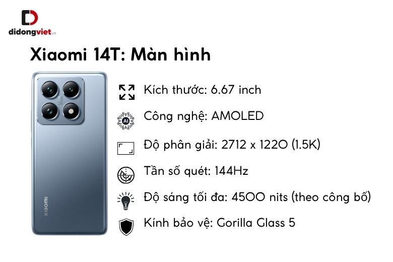 So sánh Xiaomi 15 Ultra và Xiaomi 14T: 5 Điểm Khác Biệt Đột Phá Định Hình Lựa Chọn Flagship 15 Màn hình Xiaomi 14T có tần số quét cao hơn nhưng thiếu tối ưu hiển thị và kính bảo vệ kém bền hơn