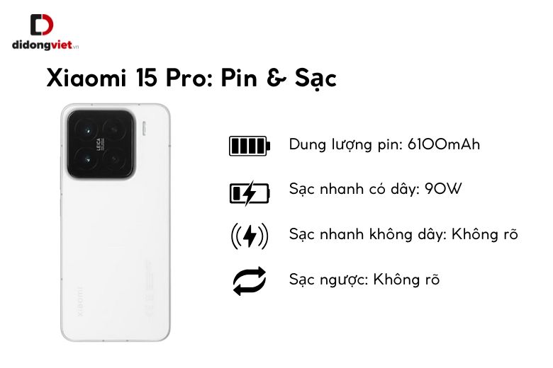 So sánh Xiaomi 15 Ultra và Xiaomi 15 Pro: 6 Điểm Khác Biệt Quyết Định Lựa Chọn Flagship 23 pin sac xiaomi 15 pro