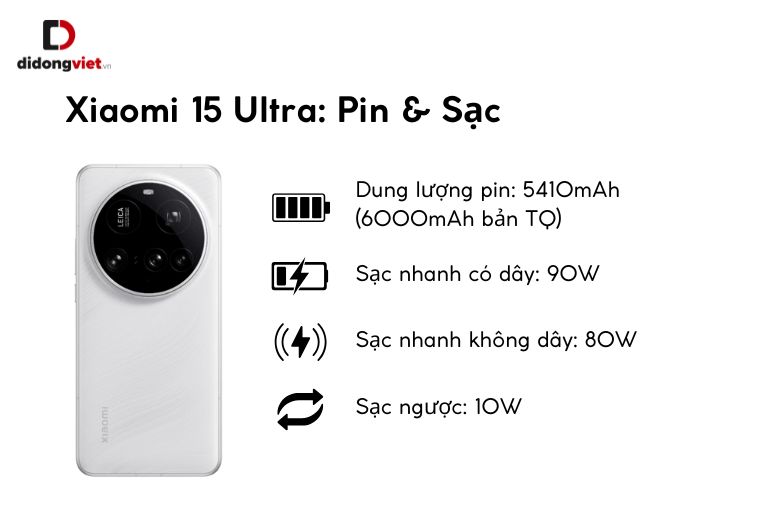 So sánh Xiaomi 15 Ultra và Xiaomi 15 Pro: 6 Điểm Khác Biệt Quyết Định Lựa Chọn Flagship 22 Xiaomi 15 Ultra nổi bật với sạc không dây 80W và sạc ngược tiện lợi.