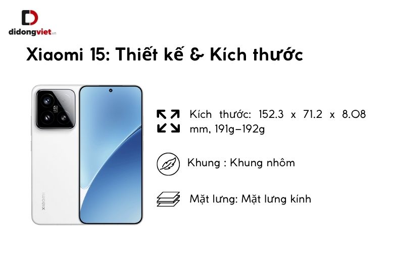 So sánh Xiaomi 15 Ultra và Xiaomi 15: 6 Điểm Khác Biệt Vượt Trội Đánh Thức Khát Vọng Công Nghệ 17 Thiết kế và kích thước của Xiaomi 15