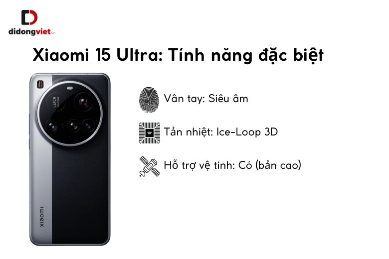 So sánh Xiaomi 15 Ultra và Xiaomi 14T: 5 Điểm Khác Biệt Đột Phá Định Hình Lựa Chọn Flagship 22 Xiaomi 15 Ultra tích hợp nhiều công nghệ cao cấp như cảm biến vân tay siêu âm, tản nhiệt Ice-Loop và liên lạc vệ tinh