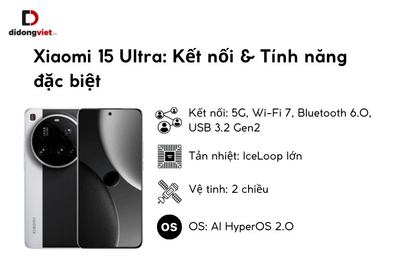 So sánh Xiaomi 15 Ultra và Xiaomi 15 Pro: 6 Điểm Khác Biệt Quyết Định Lựa Chọn Flagship 26 Kết nối và một số tính năng đặc biệt trên Xiaomi 15 Ultra