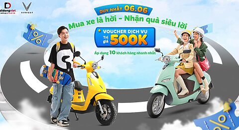 Sắm Xe “Xanh” Vinfast, Rinh “Deal Vàng” Đến 500.000 Đồng Cực Hấp Dẫn Tại Di Động Việt
