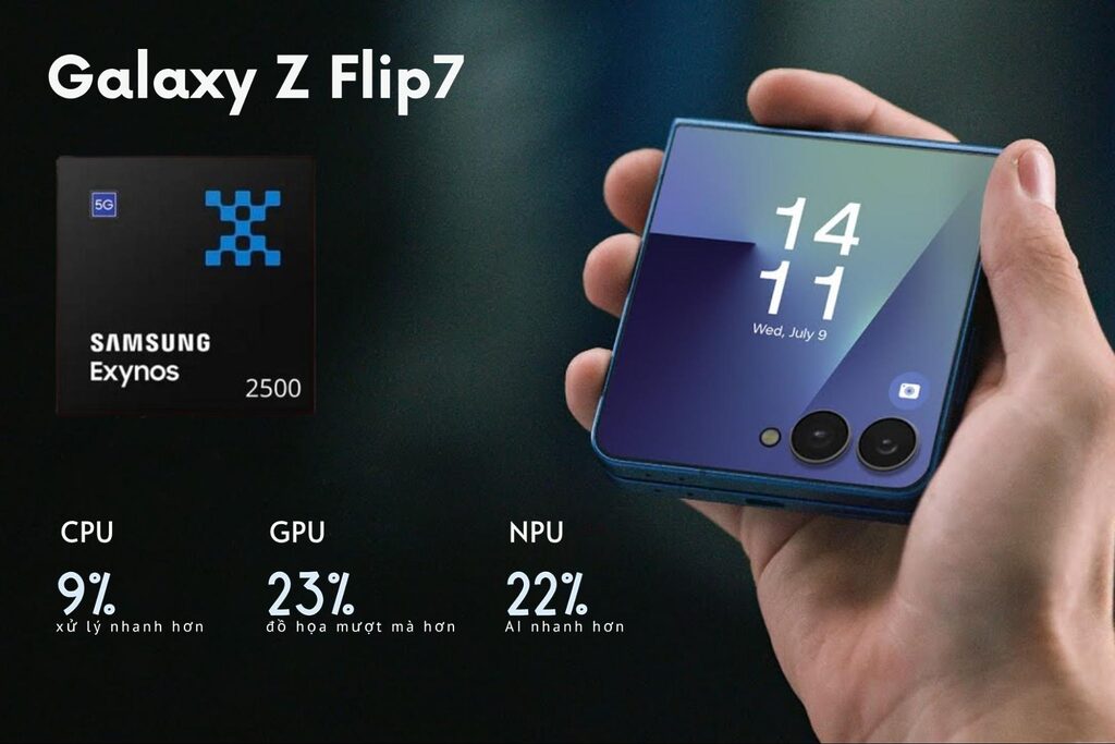 Cấu hình Samsung Galaxy Z Flip7 10 Hiệu năng và vi xử lý của Galaxy Z Flip7
