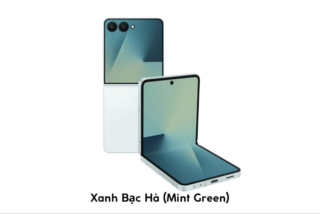 Samsung Galaxy Z Flip7 có bao nhiêu màu? Đâu là màu đáng mong chờ nhất? 9 Màu Xanh Bạc Hà (Mint Green) của Galaxy Z Flip7