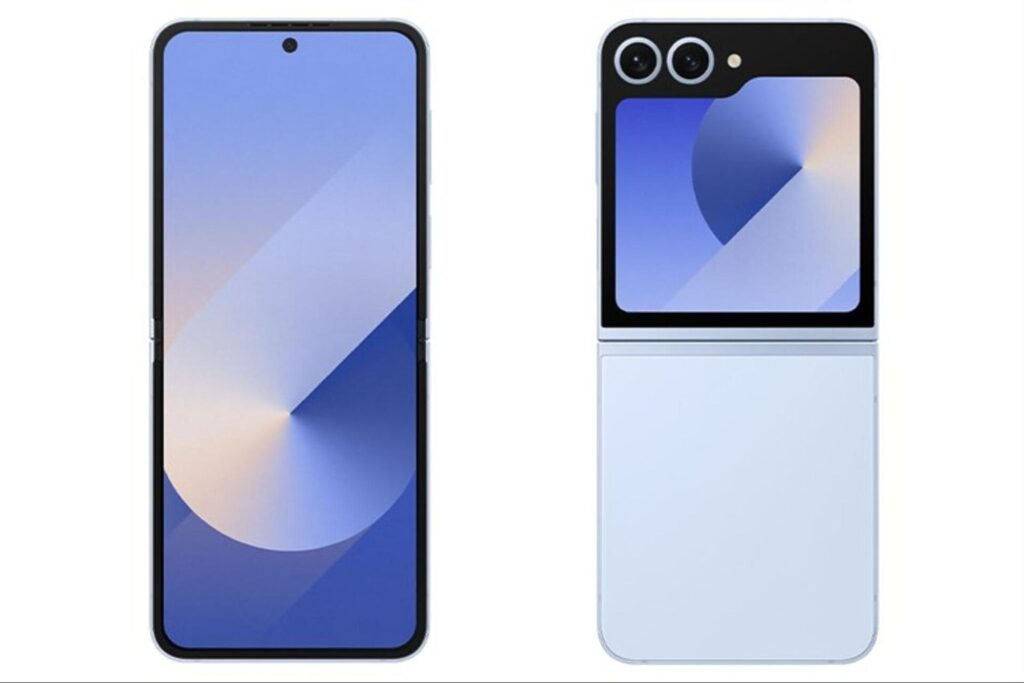 Samsung Galaxy Z Flip 7 có mấy màu? Màu sắc nào đáng để bạn lựa chọn trong năm 2025? 6 Fresh Blue: Phiên bản màu mới với vẻ đẹp tươi mới và năng động của Galaxy Z Flip7.