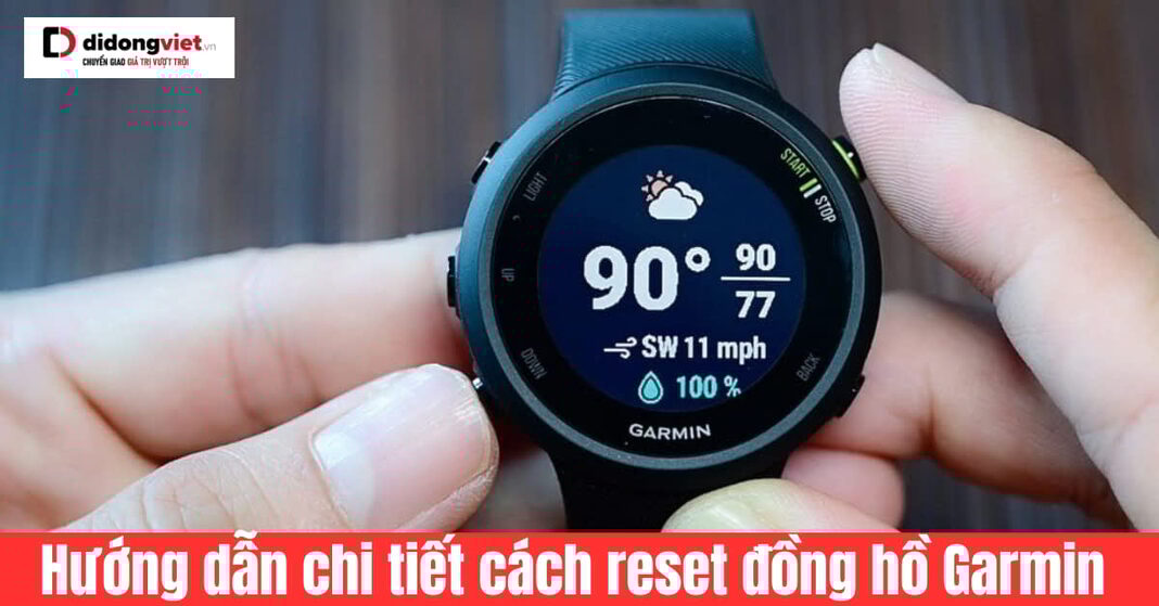 cách reset đồng hồ Garmin