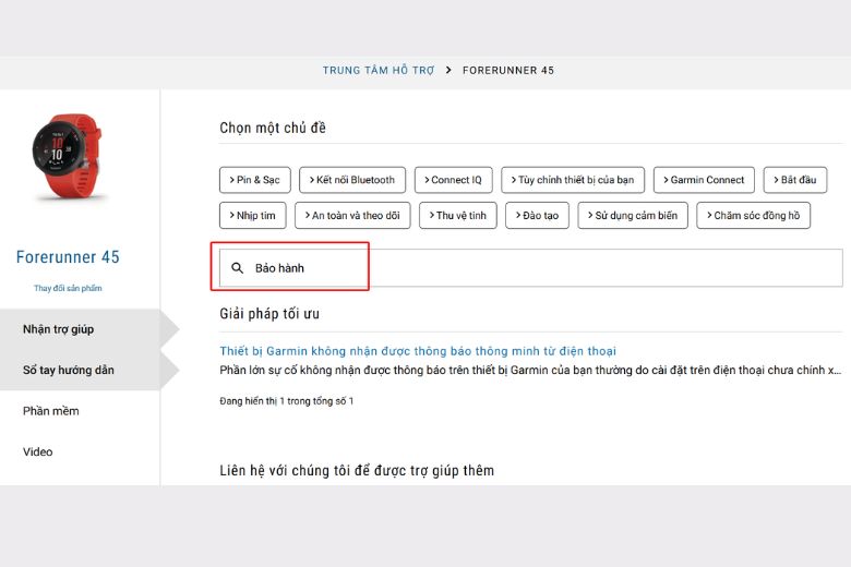 check bảo hành garmin