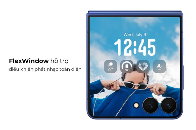 Tính năng màn hình phụ Galaxy Z Flip7: FlexWindow 4.1 inch thay đổi hoàn toàn trải nghiệm sử dụng 19 FlexWindow hỗ trợ điều khiển phát nhạc
