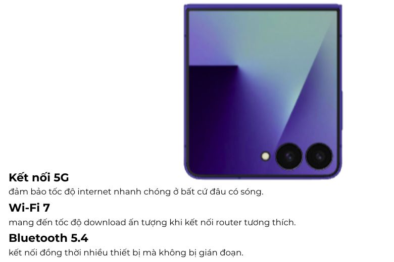 Galaxy Z Flip7: Ước mơ điện thoại gập nhỏ gọn và đầy thông minh trở thành hiện thực 17 Kết nối 5G của Galaxy Z Flip7