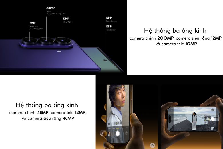 So sánh ống kính Samsung Z Fold 7 và iPhone 16 Pro Max