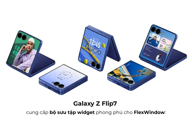 Tính năng màn hình phụ Galaxy Z Flip7: FlexWindow 4.1 inch thay đổi hoàn toàn trải nghiệm sử dụng 20 Widget phong phú cho FlexWindow