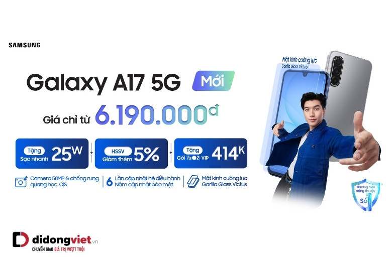 Di Động Việt chính thức mở bán Galaxy A17 5G kèm nhiều quà tặng và ưu đãi hấp dẫn 4 a17 5g 2