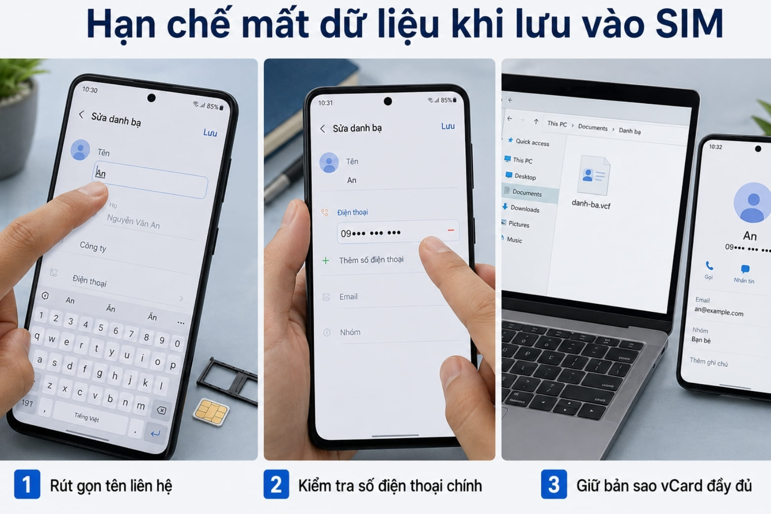 Sao chép danh bạ từ máy sang SIM iPhone: Cách đúng, dễ làm 25 Biết cách hạn chế mất dữ liệu khi lưu danh bạ trên SIM
