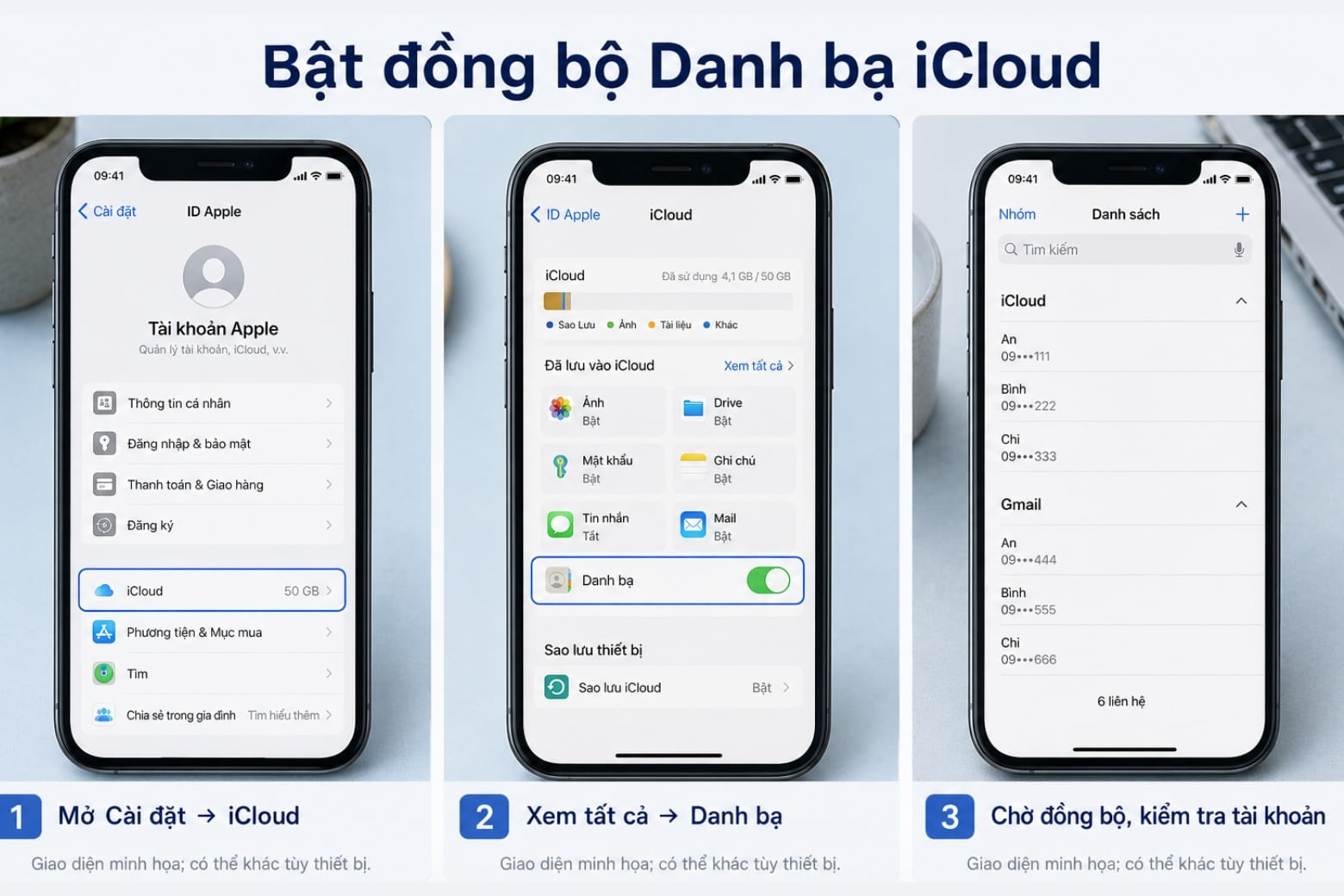 Sao chép danh bạ từ máy sang SIM iPhone: Cách đúng, dễ làm 16 Đồng bộ danh bạ lên iCloud để sẵn sàng xuất sang thiết bị khác
