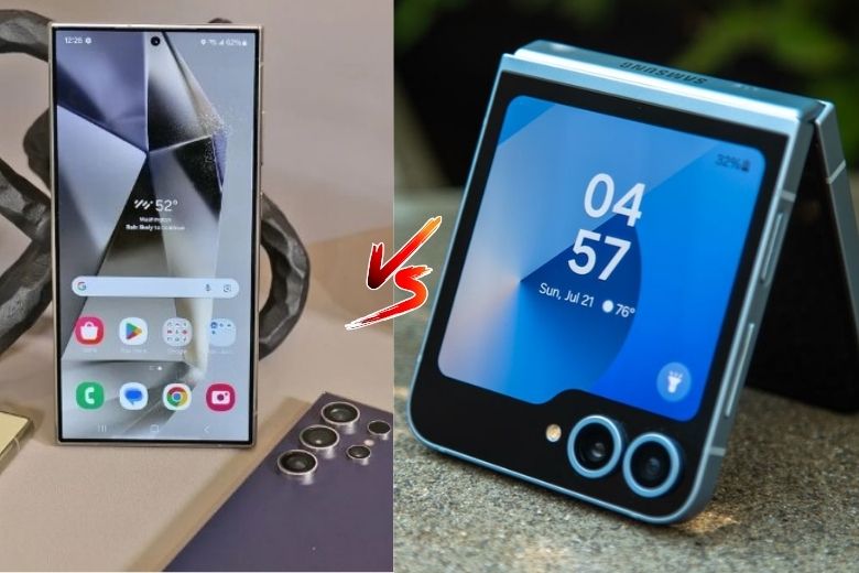 Màn hình của Samsung Galaxy Z Flip 7 và S24 Ultra
