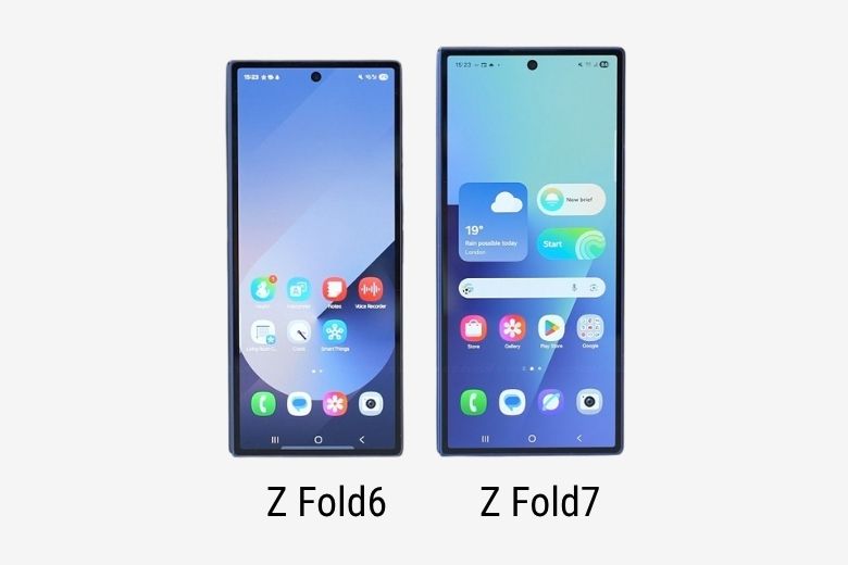 Màn hình Samsung Galaxy Z Fold7 vs Z Fold6
