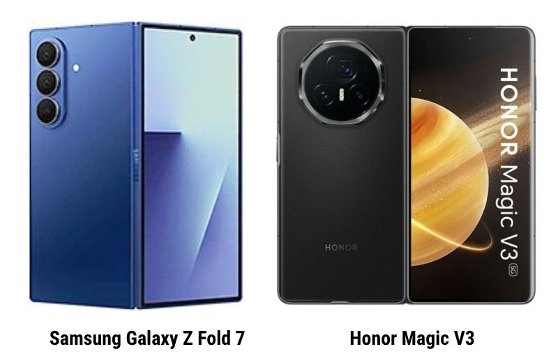 Thiết kế của Samsung Galaxy Z Fold 7 và Honor Magic V3

