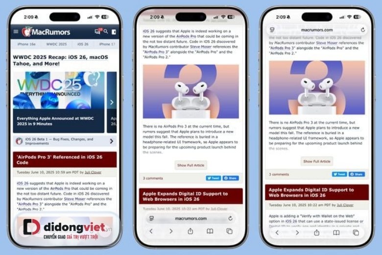 thiết lập iOS 26