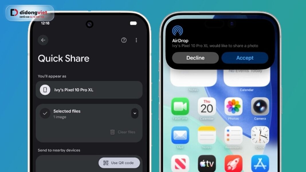 Google Quick Share hỗ trợ AirDrop
