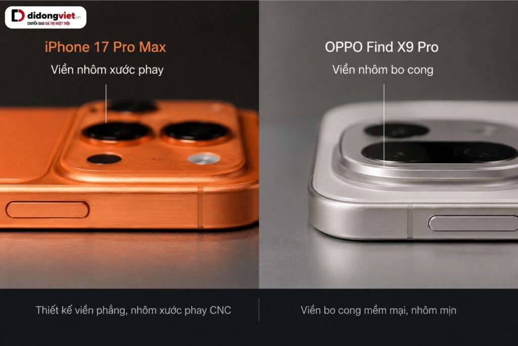 So sánh iPhone 17 Pro Max và OPPO Find X9 Pro: Quyết định dựa trên nhu cầu thực dụng 5 So sánh iPhone 17 Pro Max và OPPO Find X9 Pro