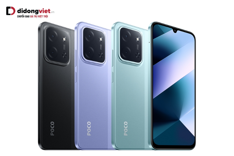 Xiaomi POCO C85 5G có mấy màu? 3 phiên bản màu đẹp nhất 2025 1 ảng màu chính thức của Xiaomi POCO C85 5G gồm đen xanh tím
