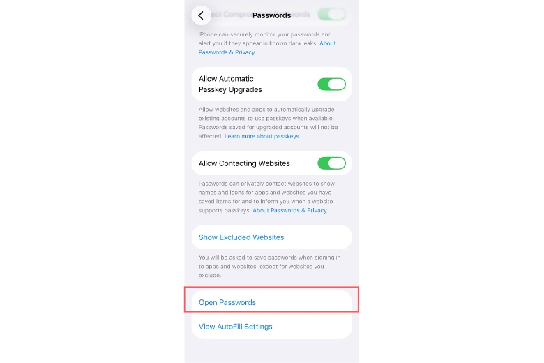 Cách xem mật khẩu đã lưu trên điện thoại iPhone
