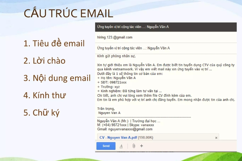 Email là gì? Hướng dẫn cách tạo và sử dụng Email chi tiết cho người mới 9 Cấu trúc của một email chuẩn gồm nhiều thành phần khác nhau