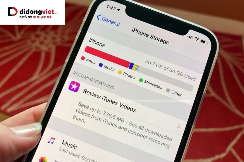 Giải phóng bộ nhớ iphone để dựng video 4K mượt hơn