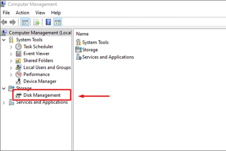 Ổ cứng di động là gì chọn Disk Management