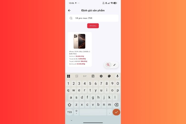 App Di Động Việt - Bước 3: Nhập Model Định Giá Thu Cũ Đổi Mới