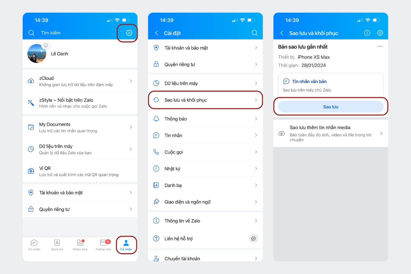 Một số ứng dụng cục bộ cần sao lưu data trước khi chuyển giao dữ liệu