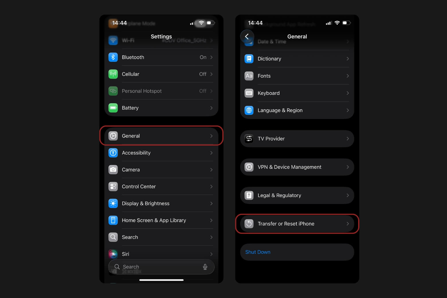 Chọn tính năng Chuyển giao hoặc Cài đặt lại iPhone trên máy cũ
