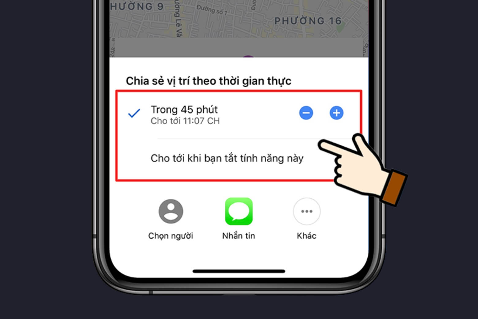 Cách định vị điện thoại OPPO nhanh nhất 2026: Tắt nguồn vẫn tìm được 23 Chọn thời gian chia sẻ vị trí tuỳ theo nhu cầu