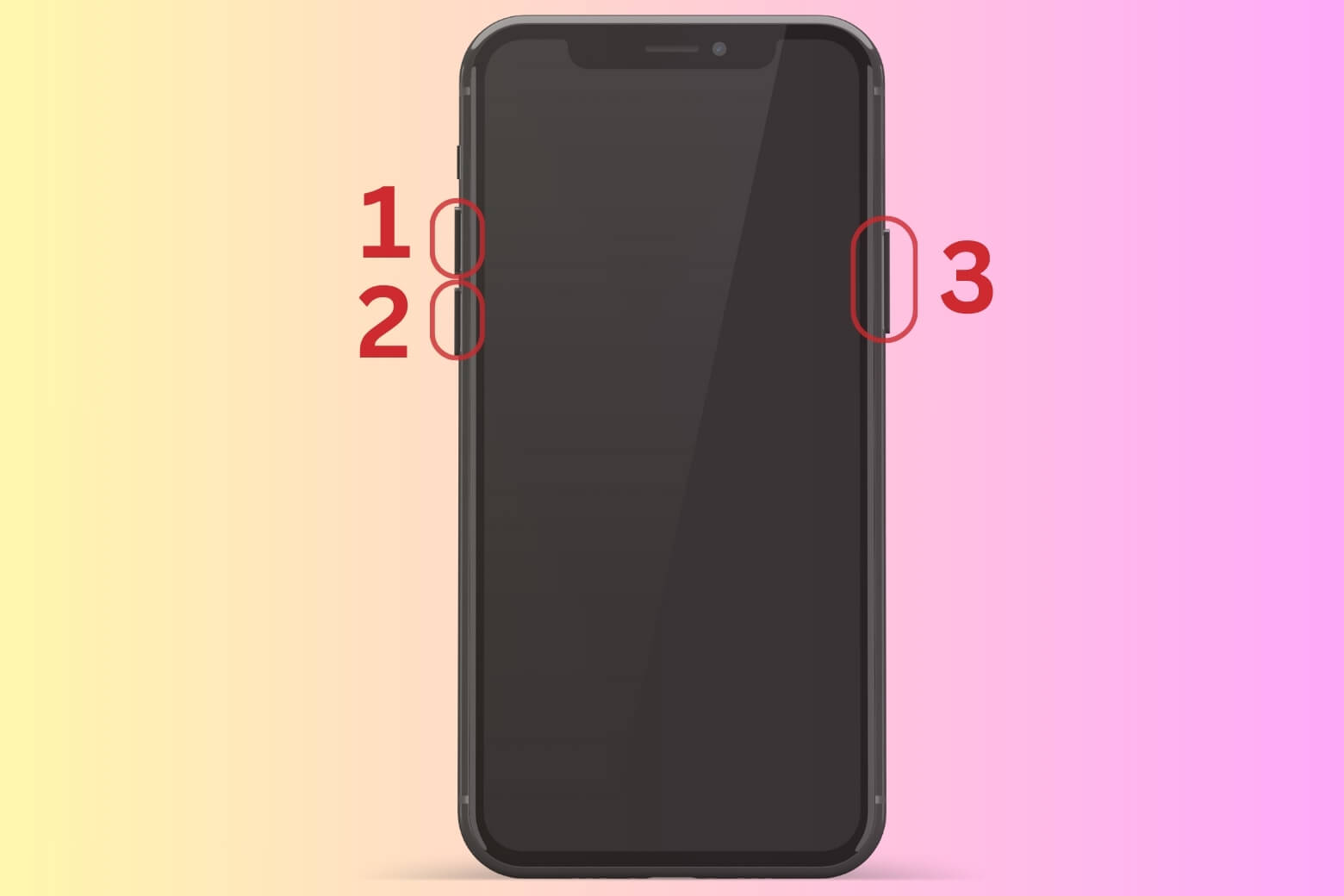 Lần lượt nhấn và thả nút tăng âm lương > giảm âm lượng > nút nguồn để khởi động lại máy trong tình trạng máy bị treo, đơ