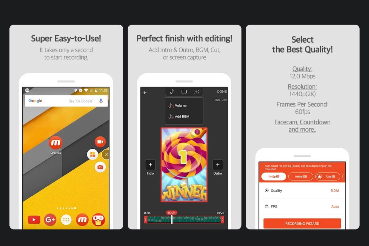 Mobizen Screen Recorder hỗ trợ độ phân giải lên đến 2K