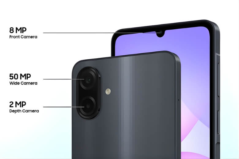 Cấu hình Samsung Galaxy A07 5G camera kép 50MP sắc nét
