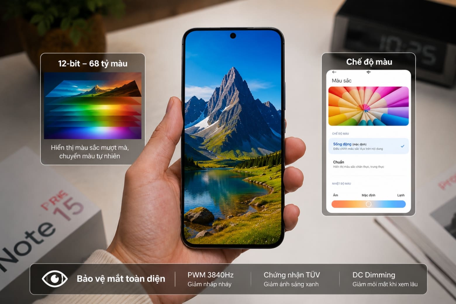 Đánh giá màn hình Redmi Note 15 Pro độ chuẩn màu và tính năng bảo vệ mắt