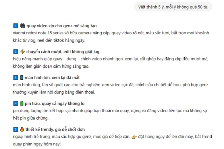 Prompt AI có định dạng rõ ràng