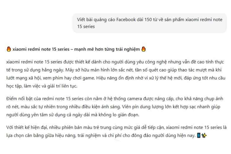 Prompt AI nhiệm vụ cụ thể