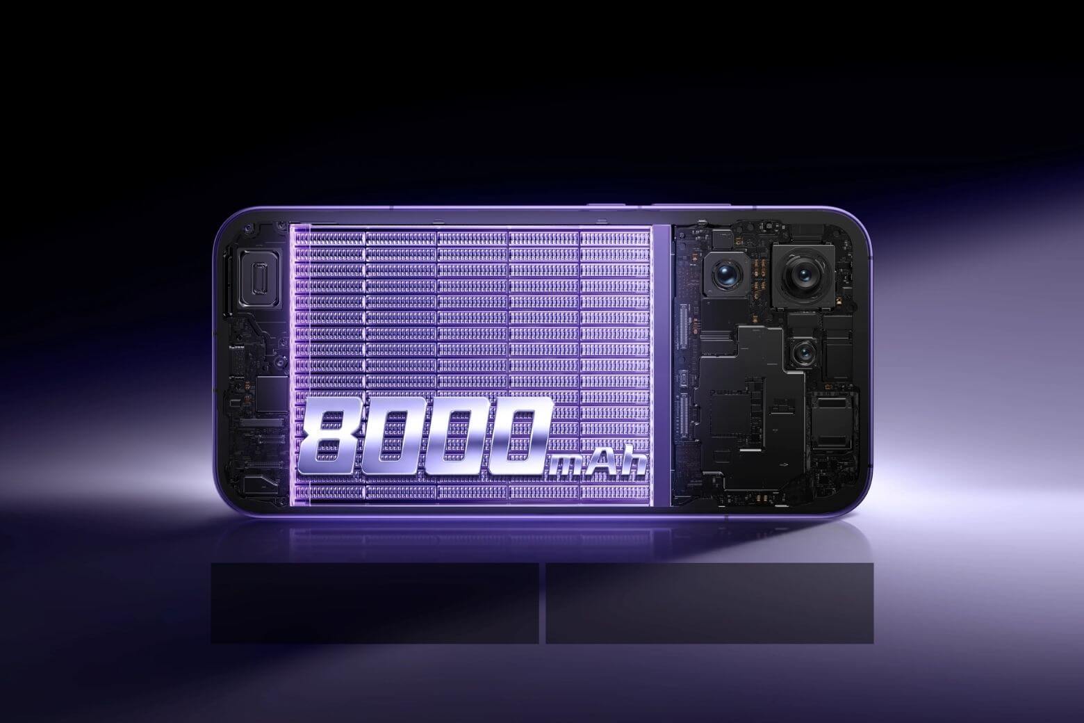 realme Neo8 ấn tượng với pin khủng 8000mAh Si/C cùng sạc nhanh 80W.