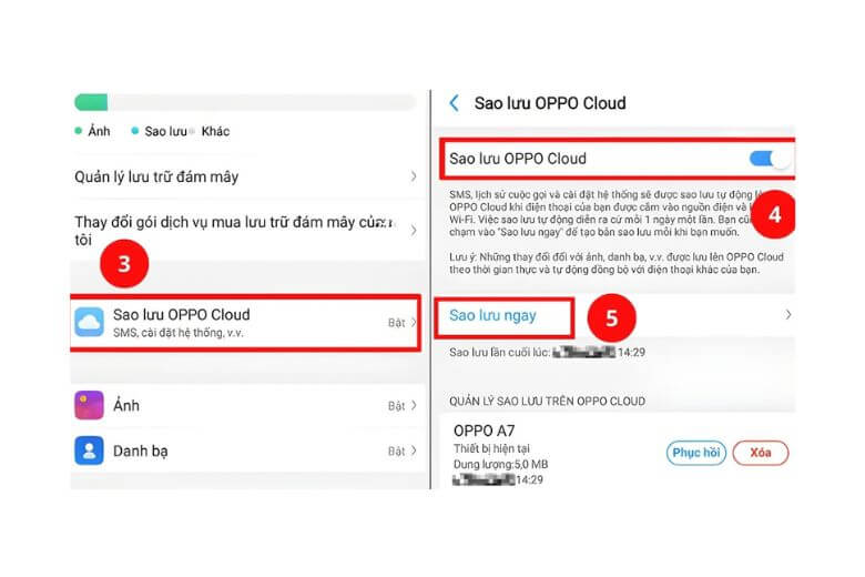 Khôi phục dữ liệu sau khi reset điện thoại OPPO
