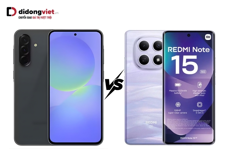 So sánh màn hình và thiết kế của Redmi Note 15 5G và Galaxy A36 5G