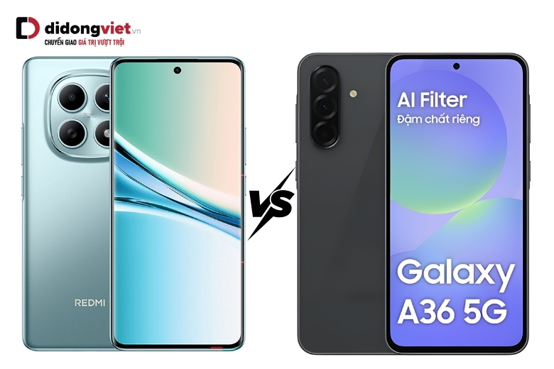 So sánh thông số kỹ thuật Redmi Note 15 5G và Samsung Galaxy A36 5G